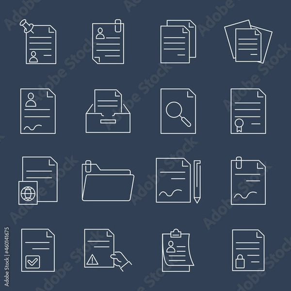 Fototapeta Documents icons set. Documents pack symbol vector elements for infographic web