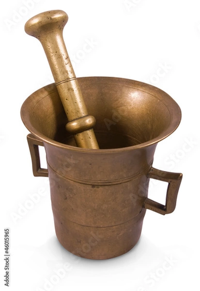 Fototapeta brass mortar and pestle