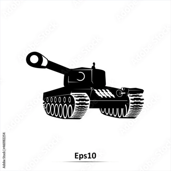Obraz Tank silhouette. Vector illustraation. EPS10