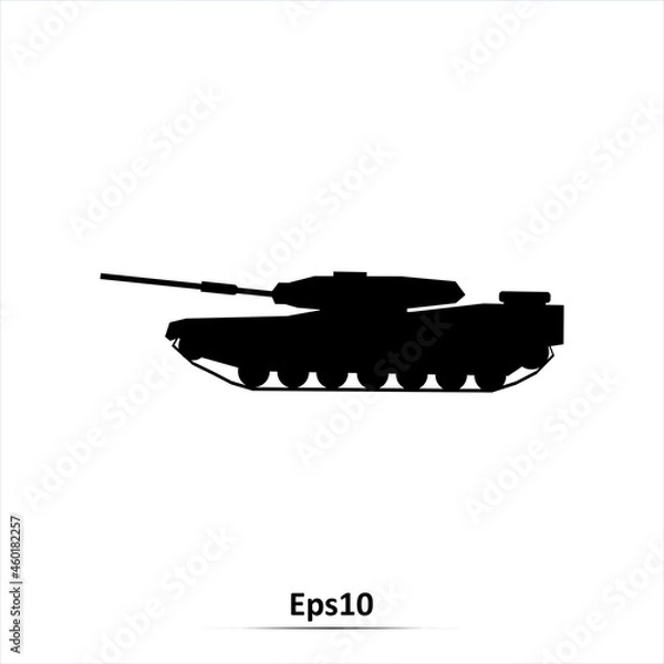 Obraz Tank silhouette. Vector illustraation. EPS10