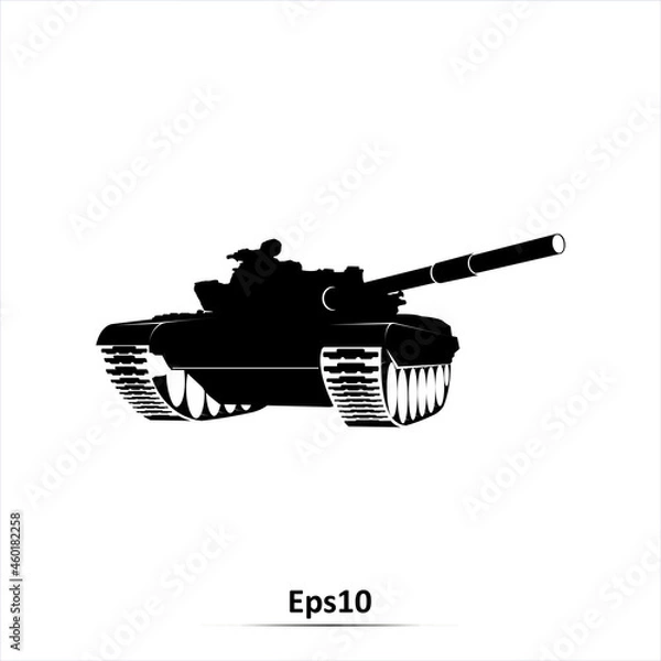 Obraz Tank silhouette. Vector illustraation. EPS10