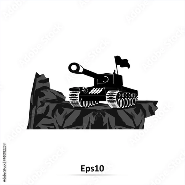 Obraz Tank silhouette. Vector illustraation. EPS10