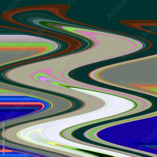 Fototapeta Green blue white pink fluid abstract background with lines