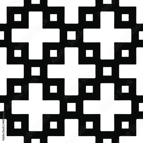 Fototapeta Seamless vector pattern in geometric ornamental style. Black pattern.