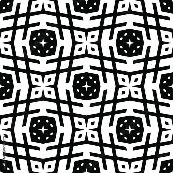 Fototapeta Seamless vector pattern in geometric ornamental style. Black pattern.