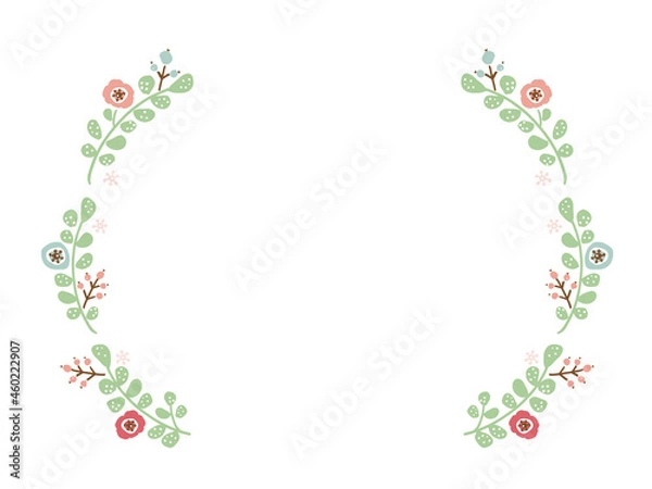 Fototapeta かわいい母の日リースフレーム／手書きイラスト