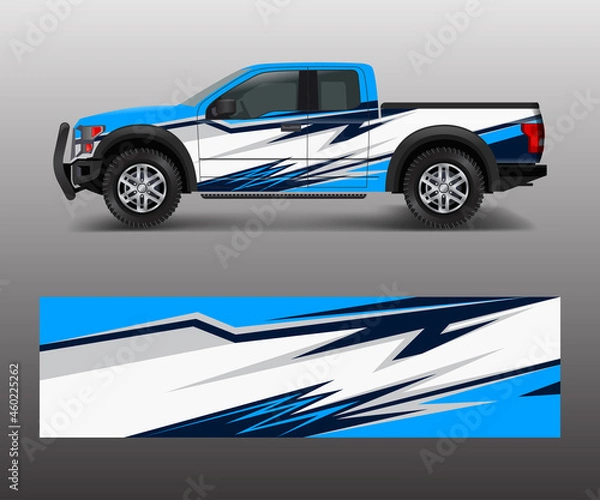 Obraz abstract Racing graphic background vector for offroad vehicle wrap design vector