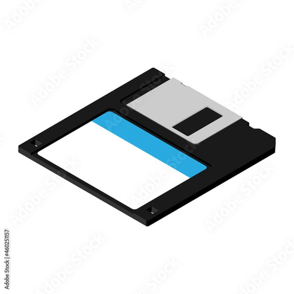 Fototapeta Floppy disk isolated isometric view