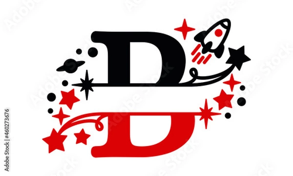 Fototapeta B Alphabet kids split space abstract monogram vector logo template