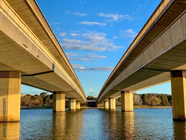 Obraz A bridge over the lake, Commonwealth Avenue Bridge, Canberra Australia	