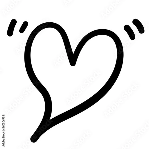 Fototapeta Heart doodle, Valentine's day element 