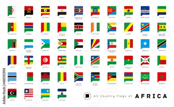 Fototapeta All country National flags of Africa / vector illustration / icon set [Speech balloon]	
