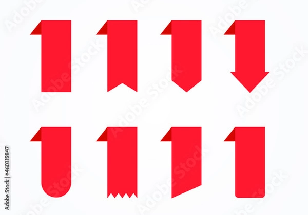 Fototapeta Vector Illustration Reb Ribbon Bookmark Set