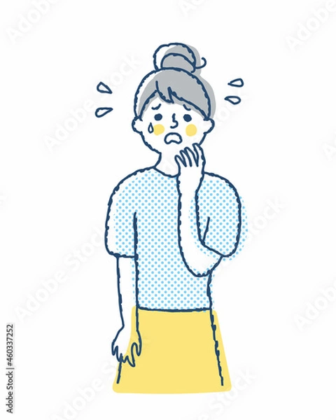 Fototapeta 困っている表情の若い女性