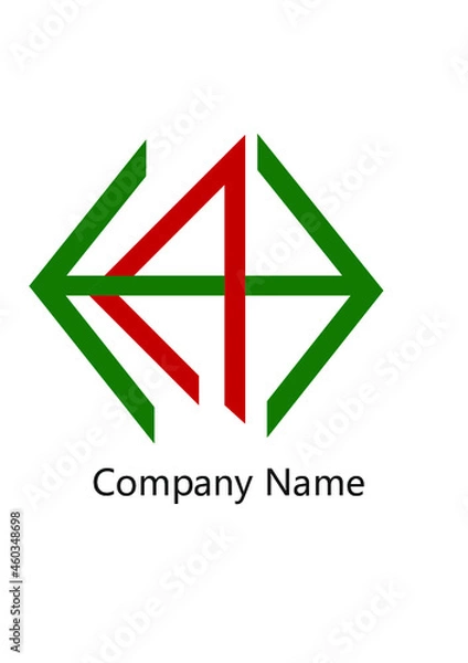 Fototapeta AH,HA,A,H abstract logo letters monograms.