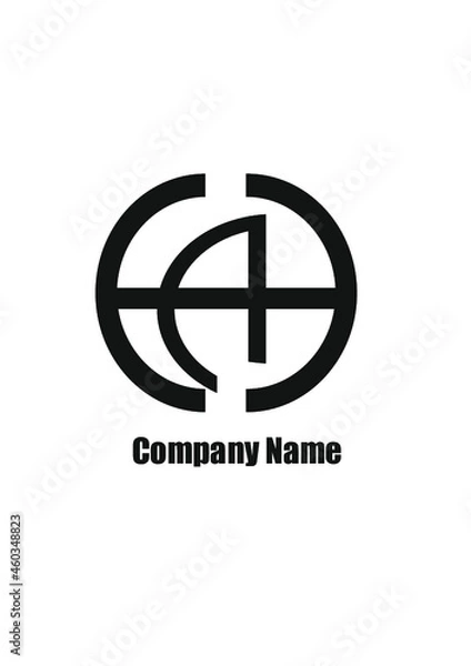 Fototapeta AH,HA,A,H abstract logo letters monograms.