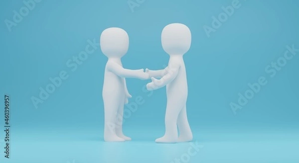 Fototapeta handshake illustration 3d rendering