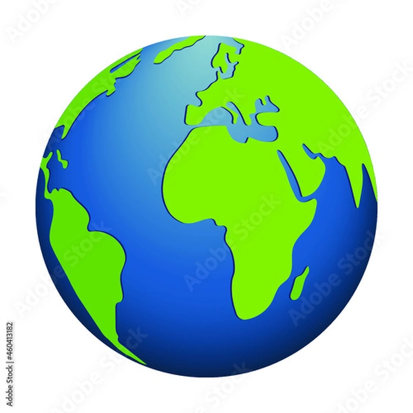 Fototapeta Planet earth, vector image on a white background.