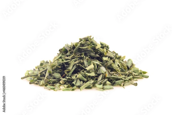 Fototapeta A small pile of dried Chives isolated on white