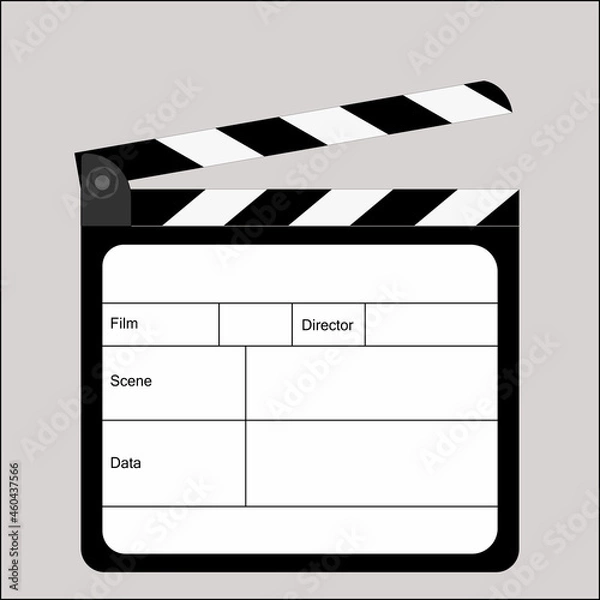 Fototapeta Realistic slapstick for filmingon a gray background on different layers.