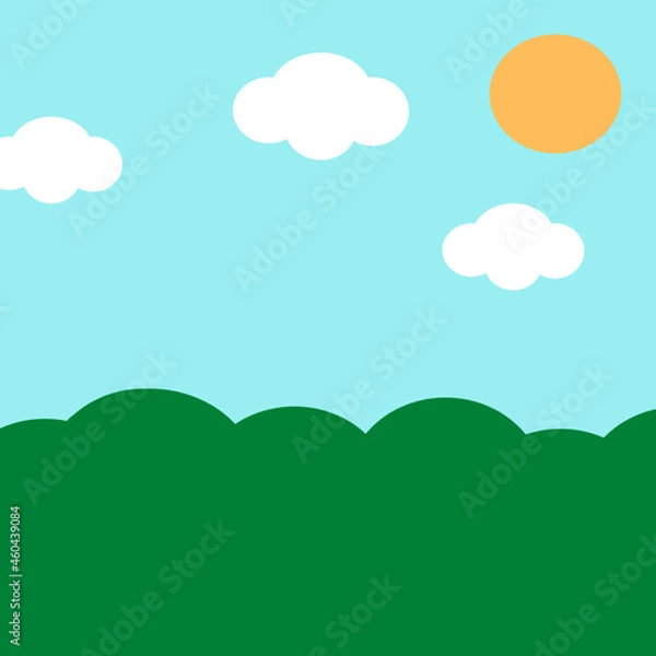 Fototapeta The landscape is nature. Greenery, blue sky with clouds.