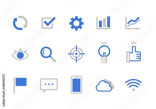 Obraz ビジネスで使えるアイコンセット（青）