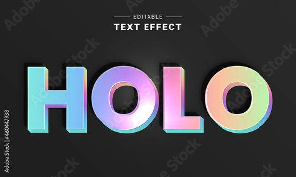 Obraz Editable text style effect - Holo text style theme. Holographic text