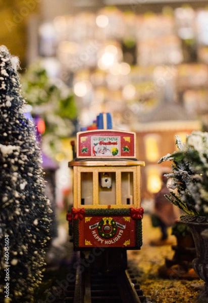 Obraz christmas miniature model train