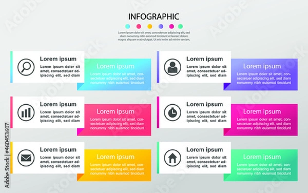 Fototapeta Modern Business data visualization. Process chart. Abstract elements of graph, diagram with steps, options. Vector business template for presentation. Creative concept for infographic