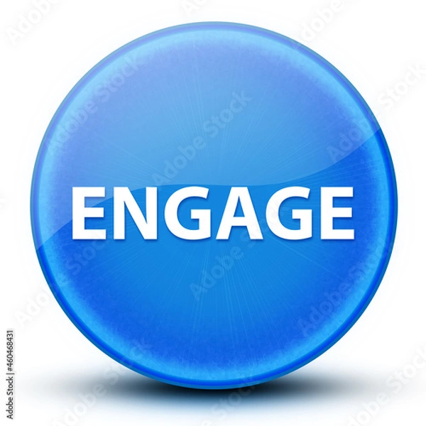 Fototapeta Engage eyeball glossy elegant blue round button abstract