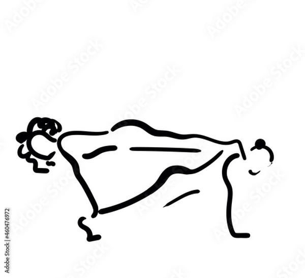 Obraz concise drawings depicting yoga poses