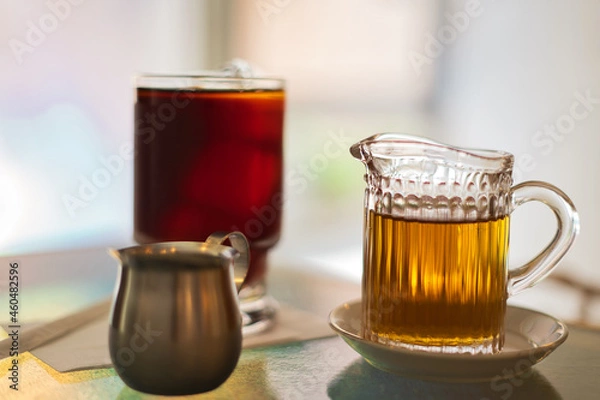 Obraz コーヒーとミルクとシロップ