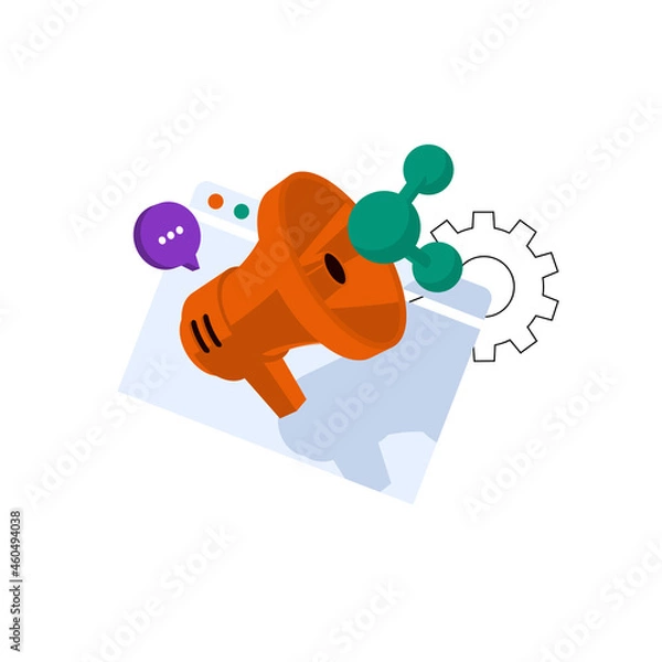 Obraz Flat concept of social media - vector illustration
