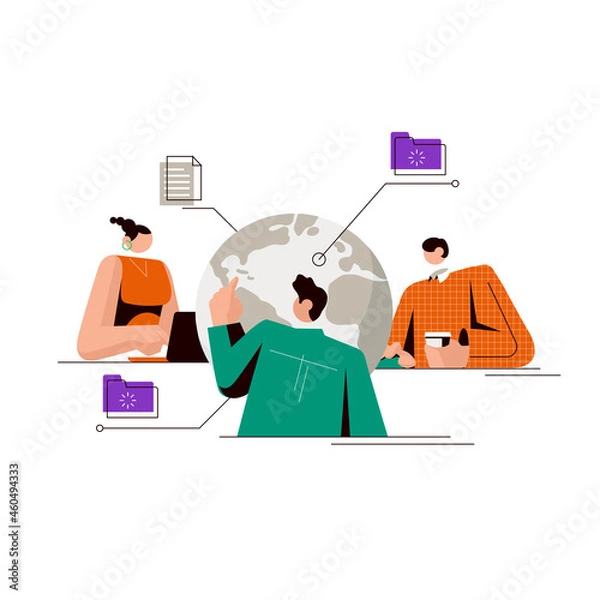 Fototapeta document data protection cyber security vector illustration eps 10