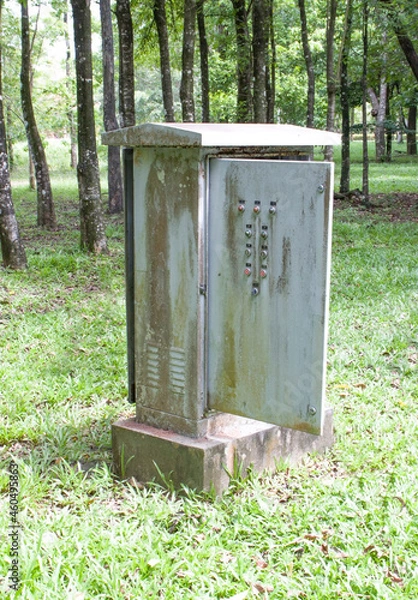 Obraz Old Gray Cabinet Full Open Cabinet