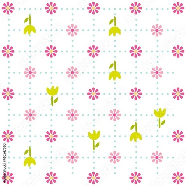 Fototapeta flowers pattern with leaves and background spring and winter design