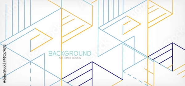 Fototapeta Abstract background. Color lines on white background. Linear abstract composition. Techno or business concept for wallpaper, banner, background, landing page