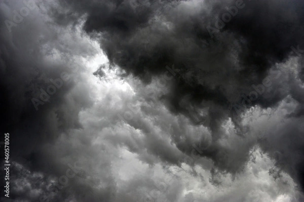 Fototapeta Full frame of gray sky with clouds threatening rain