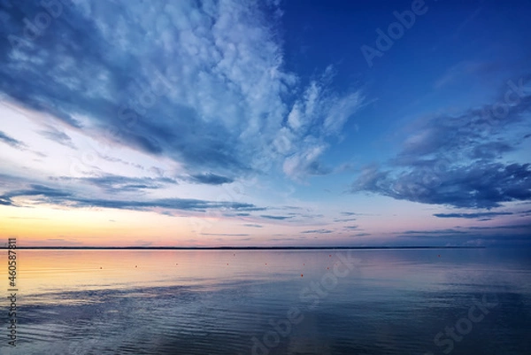 Obraz Beautiful river sunset. Nature composition