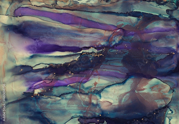 Fototapeta Alcohol ink art.Mixing liquid paints. Modern, abstract colorful background, wallpaper. Marble texture.Translucent colors