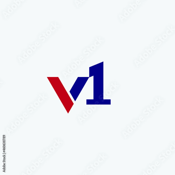 Fototapeta Letter V1 Logo Design Vector
