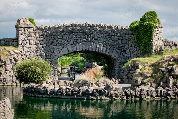 Fototapeta The Pulham Rock bridge in the Promenade Gardens at Lytham St Annes