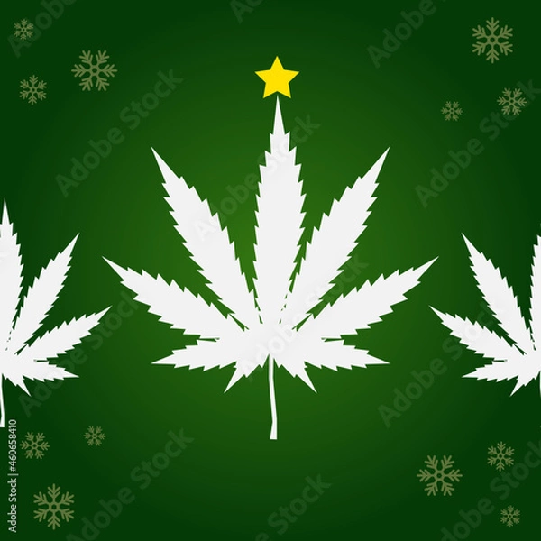 Obraz cannabis leaf on green