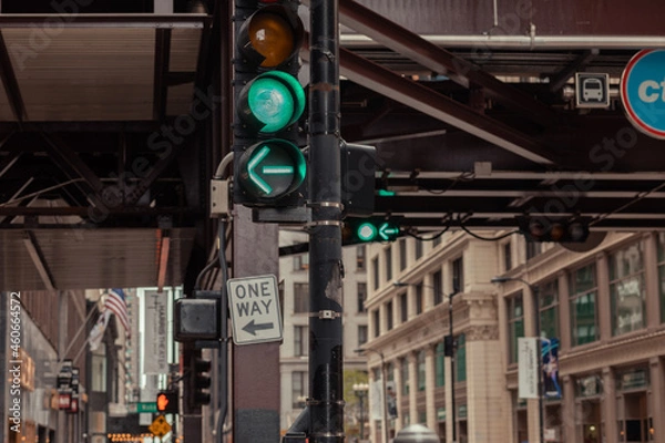 Obraz traffic light on Michigan avenue
