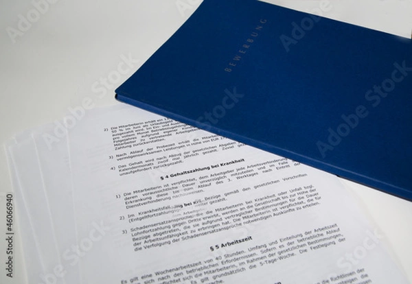 Fototapeta bewerbung mit vertrag