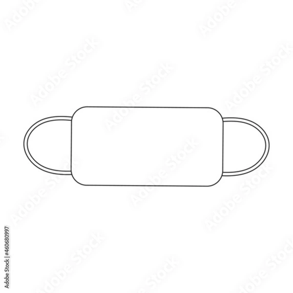 Fototapeta Mask medical vector outline icon. Vector illustration protection face of doctor on white background. Isolated outline illustration icon of mask medical .