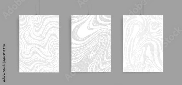 Obraz Vector marbling halftone posters set. Marble texture for, brochure, invitation, cover design