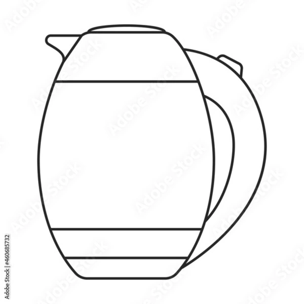 Fototapeta Kettle vector outline icon. Vector illustration teapot on white background. Isolated outline illustration icon of kettle .