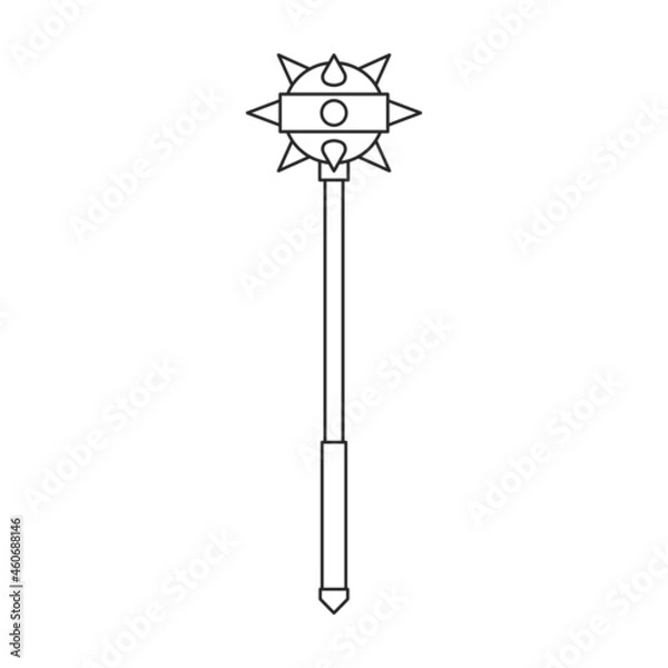 Fototapeta Mace vector icon.Outline vector icon isolated on white background mace.
