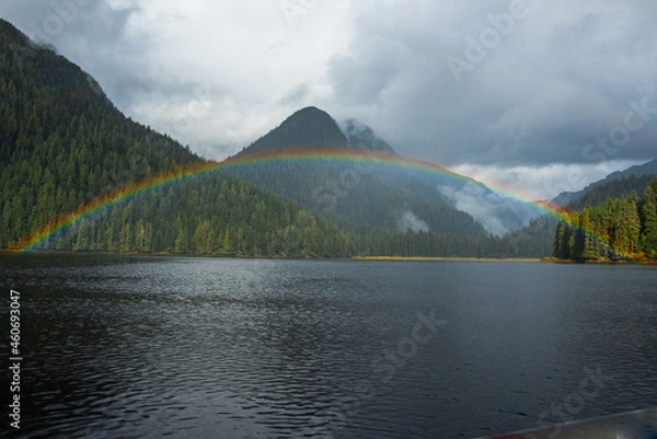 Obraz double rainbow in the mountains